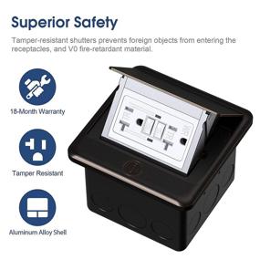 img 2 attached to KYHSHJ Pop Up Floor Electrical Outlet With 20 Amp Stainless Steel GFCI Tamper Receptacle Outlet Industrial Electrical