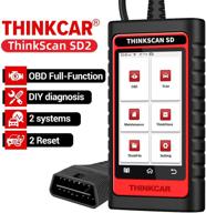 🔍 thinkcar obd2 code reader with 28 reset options (2 free selectable), thinkscan sd2 full obd function, abs srs scanner tool, automotive car diagnostic scan creader, wifi with free lifetime updates (2-system + 2 reset) logo