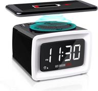 ⏰ qi certified wireless charging digital alarm clock for iphone/samsung galaxy, bedroom electric clock with usb charging port, 5 level dimmer volume, snooze, 7 ringtones, dst 12/24h for heavy sleepers logo