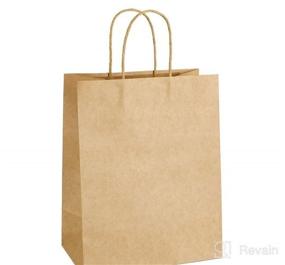 img 5 attached to 🛍️ BagDream 8x4.25x10.5 Бумажные сумки - 100 шт в наборе, подарочные и шопинговые крафтовые сумки с ручками