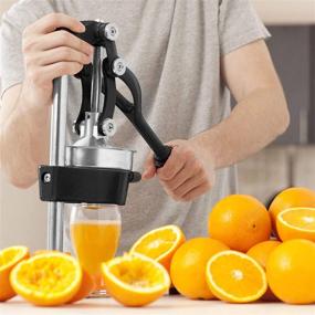 img 2 attached to Jolitac Professional Citrus Juicer: Heavy Duty Cast Iron Lemon Lime Fruit Juicer Maker Press, Commercial Grade Manual Orange Juice Squeezer (Black)