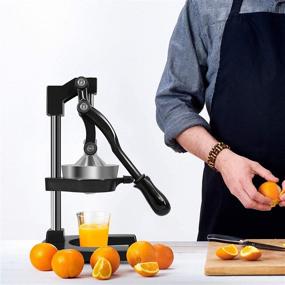 img 1 attached to Jolitac Professional Citrus Juicer: Heavy Duty Cast Iron Lemon Lime Fruit Juicer Maker Press, Commercial Grade Manual Orange Juice Squeezer (Black)