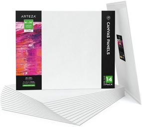 img 4 attached to 🎨 Arteza Canvas Boards for Painting - Pack of 14, 16x20 Inch, 100% Cotton Panels - Gesso-Primed Art Supplies for Acrylic Pouring and Oil Painting