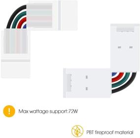 img 3 attached to LightingWill 10Pack L Shap 4-Pin RGB LED Light Strip Connector: Adjustable Angle & Solderless Adapter for 5050 Multicolor LED Strip Light (10mm)