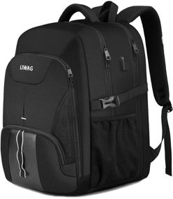 img 4 attached to 🎒 Ultimate 50L Water Resistant Backpack: USB Charging Port, TSA Friendly, Anti Theft – Ideal for Men & Women, College, Work, Travel – Black