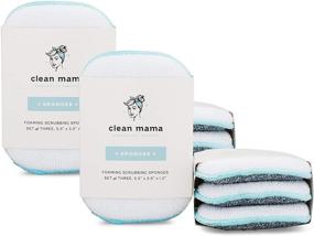 img 4 attached to 🧽 Clean Mama Foaming Scrubbing Sponges - Set of 12 for Cleaning, Scrubbing Dishes, Countertops - White