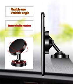 img 2 attached to 📱 Universal 360° Rotating Magnetic Phone Holder - Car Dashboard Mount for Mobile Phones, Strong Magnet Hold, Red Color