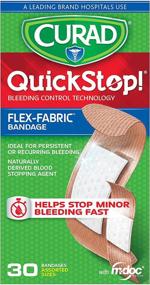 img 3 attached to 💪 Пластыри Curad Quickstop Flex-Fabric: Продвинутая технология мгновенного свертывания крови, различные размеры, 30 штук.