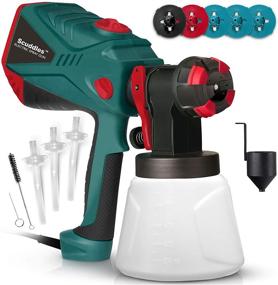 img 4 attached to 🎨 1200W HVLP Paint Gun by Scuddles: Ideal for Home and Outdoor Projects with 5 Nozzles, Lightweight and User-Friendly – Includes Additional Items