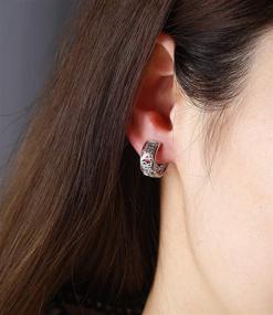 img 3 attached to Assorted Gold and Silver Filigree Hoop Earrings for Women - 💫 Wide Hoops, Lightweight, and Large - Perfect for Teen Girls and Leverback Style