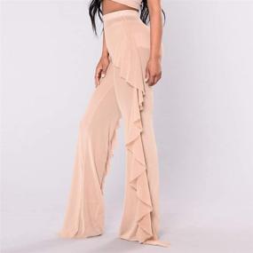img 3 attached to 👖 RUEWEY Elastic Palazzo Trousers for Women's Clothing in Swimsuits & Cover Ups