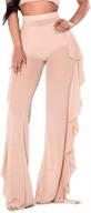 👖 ruewey elastic palazzo trousers for women's clothing in swimsuits & cover ups logo