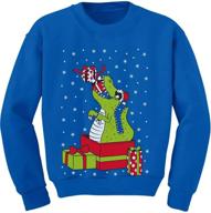 🦖 roar-some! t-rex ugly christmas sweater kids sweatshirt: hilarious dinosaur long sleeve tshirt logo