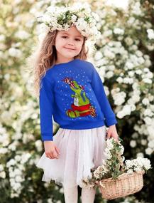 img 3 attached to 🦖 Roar-some! T-Rex Ugly Christmas Sweater Kids Sweatshirt: Hilarious Dinosaur Long Sleeve Tshirt