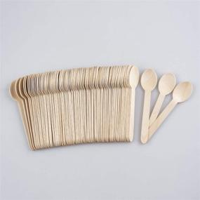 img 1 attached to 🌱 Eco-Friendly Disposable Wooden Spoons - 100% Natural, Biodegradable, and Compostable Party Cutlery - Pack of 100