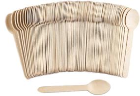 img 4 attached to 🌱 Eco-Friendly Disposable Wooden Spoons - 100% Natural, Biodegradable, and Compostable Party Cutlery - Pack of 100