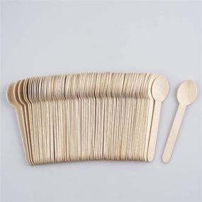 img 2 attached to 🌱 Eco-Friendly Disposable Wooden Spoons - 100% Natural, Biodegradable, and Compostable Party Cutlery - Pack of 100