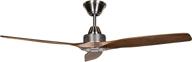 🔝 hyperikon 52-inch brushed nickel ceiling fan with walnut wood blades - remote controlled, no light fixture логотип