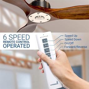 img 2 attached to 🔝 Hyperikon 52-Inch Brushed Nickel Ceiling Fan with Walnut Wood Blades - Remote Controlled, No Light Fixture