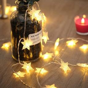 img 1 attached to Twinkle Star 40 LED Star String Lights (2 Pack) - Battery Operated Fairy String Lights for Ramadan, Christmas, Wedding & Home Decor - 14 FT Warm White