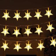 twinkle star 40 led star string lights (2 pack) - battery operated fairy string lights for ramadan, christmas, wedding & home decor - 14 ft warm white logo