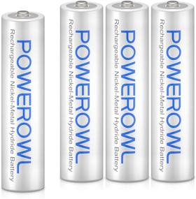 img 4 attached to Powerowl AAA Rechargeable Batteries - High Capacity NiMH 1000mAh 1.2V Low Self Discharge Rechargeable AAA Battery (4 Pack)