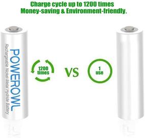 img 3 attached to Powerowl AAA Rechargeable Batteries - High Capacity NiMH 1000mAh 1.2V Low Self Discharge Rechargeable AAA Battery (4 Pack)