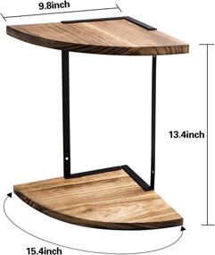 img 3 attached to 📚 2-Tier Corner Shelf - Floating Wall Mount Round End Shelves for Living Room, Bedroom - NEX Furniture