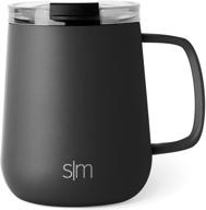 simple modern insulated coffee mug with handle stainless steel voyager travel cup with clear flip lid 10oz (300ml) mug w/handle food service equipment & supplies logo