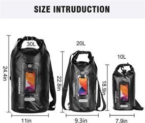 img 1 attached to 🎒 Durable Lightweight Waterproof Dry Bag Backpack: Perfect for Paddleboarding, Hiking, Kayaking, and More - Includes Transparent Phone Case!