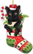 🎄 crazytops black cat christmas ornament - unique xmas decor - 2021 mica plastic 02 side printed (black cat 1) логотип