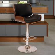 💺 stylish armen living london swivel barstool: black faux leather & chrome finish logo