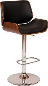 img 3 attached to 💺 Stylish Armen Living London Swivel Barstool: Black Faux Leather & Chrome Finish