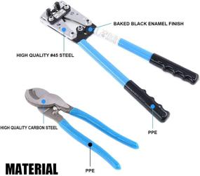 img 1 attached to 🔧 Glarks 2Pcs Wire Crimper and Cable Cutter Tool Set - Terminal Crimping Plier with Ratchet Action for Cu/Al Terminal Connections, Suitable for 10, 8, 6, 4, 2, 1/0 AWG Wire Cable Cutting and Crimping