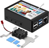 2020 latest mazerpi 3.5 inch hd raspberry pi touchscreen with cooling fan and ✨ case for raspberry pi 4 model b/pi 4b - 480x320 resolution, 60+fps (screen with case) logo