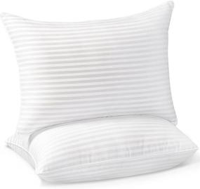 img 4 attached to 🌬️ Premium Cooling Pillows for Sleeping - Set of 2 Queen Size Bed Pillows, Hotel Quality with Down Alternative Fill, Soft and Supportive for Side, Back, and Stomach Sleepers