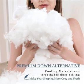 img 1 attached to 🌬️ Premium Cooling Pillows for Sleeping - Set of 2 Queen Size Bed Pillows, Hotel Quality with Down Alternative Fill, Soft and Supportive for Side, Back, and Stomach Sleepers