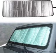 🔆 custom-fit front windshield sunshade for jeep wrangler sahara rubicon jl jlu & gladiator jt - heat shield sun visor mat (2018-2021) logo