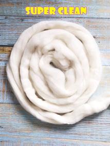 img 1 attached to 🐑 T.F GHG 1LB Wool Roving: Premium Natural Filler for Needle Felting, Spinning, and Stuffing - DIY Projects, Pillow Cushions, Dryer Balls - White Ecru Wool, Un-Dyed, Clean & Soft