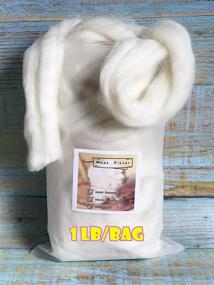 img 4 attached to 🐑 T.F GHG 1LB Wool Roving: Premium Natural Filler for Needle Felting, Spinning, and Stuffing - DIY Projects, Pillow Cushions, Dryer Balls - White Ecru Wool, Un-Dyed, Clean & Soft
