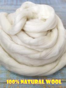 img 3 attached to 🐑 T.F GHG 1LB Wool Roving: Premium Natural Filler for Needle Felting, Spinning, and Stuffing - DIY Projects, Pillow Cushions, Dryer Balls - White Ecru Wool, Un-Dyed, Clean & Soft