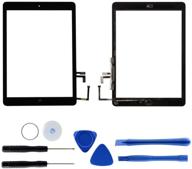 📱 premium black ipad air 1st gen a1474 a1475 a1476 touch screen digitizer replacement kit with home button - 9.7 inches front glass repair logo