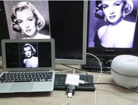 img 1 attached to Кабельный адаптер CABLEDECONN Multi-Function Thunderbolt Mini DisplayPort в HDMI DVI VGA 3in1 ТВ AV HDTV 1080P белый: Бесшовное решение для подключения дисплея