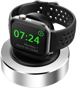 img 4 attached to 🔌 Направление для зарядки Apple Watch из высококачественного алюминиевого сплава - подставка для зарядки KINGRUNNING iWatch, держатель для док-станции для зарядки Apple Watch серии 6/SE/5/4/3/2/1, взвешенная основа, черный