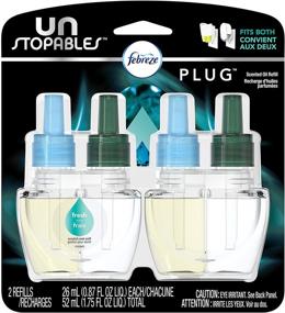 img 4 attached to 🌬 Ароматизатор воздуха Febreze Plug in, Unstopables Fresh, сильный устранитель запаха, с запасом на 100 дней, заправка ароматизированным маслом (2 шт)