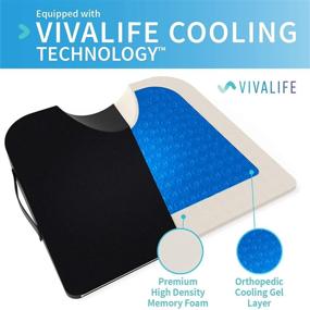 img 1 attached to 🪑 Ultimate Comfort Solution: VivaLife Gel Memory Foam Office Chair & Car Seat Cushion - Non-Slip Bottom, Tailbone Pain Relief, Ergonomic, Orthopedic Sciatica & Coccyx Pillow Cushion