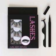 🌟 aubree hair false eyelashes - fluffy 3d reusable long lashes pack, 3 pairs, 25mm logo