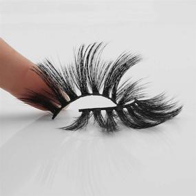 img 2 attached to 🌟 Aubree Hair False Eyelashes - Fluffy 3D Reusable Long Lashes Pack, 3 Pairs, 25mm