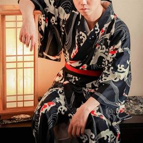 img 1 attached to 👘 Classic Men's Yukata Nightgown Sleepwear