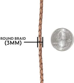 img 1 attached to 🔗 Craft County Round Braided Leather Craft Cord – Versatile 3mm x 5 Yards Cord for Jewelry making, Bracelets, Necklaces, Belts, and Crafts in Dark Brown